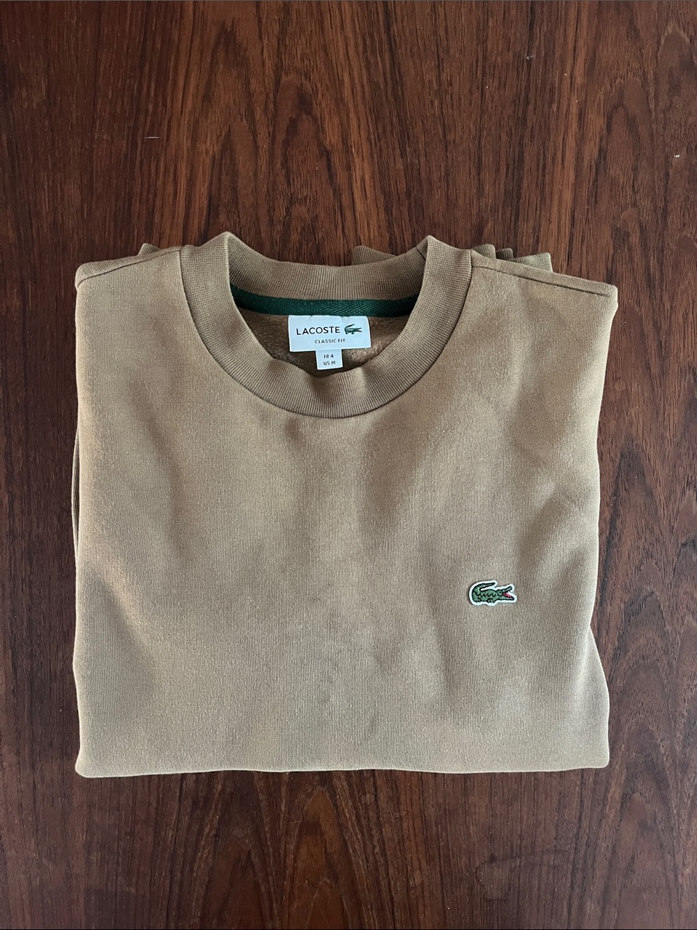 Lacoste Crewneck Sweatshirt in Tan.